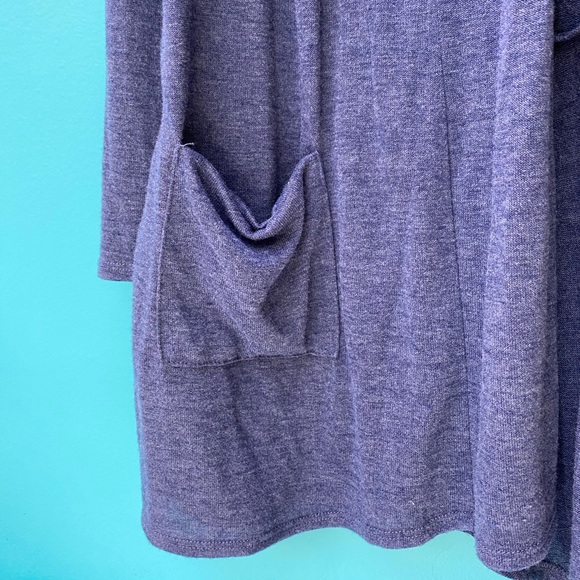 LOGO Duster Sweater Knit Draped Cardigan w Ruffle - Picture 2 of 7